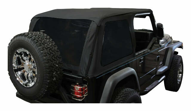 RT Off-Road bowless soft top fits 1997-2006 Jeep Wrangler w black fabric black diamond RT26066