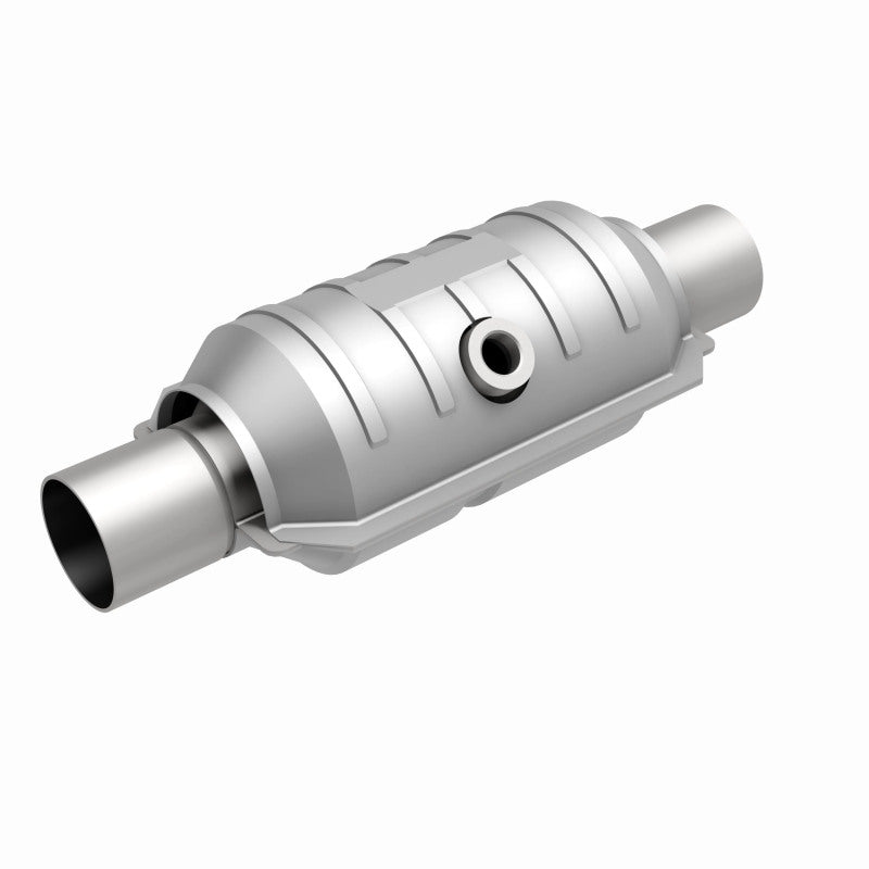 MagnaFlow universal catalytic converter with sensor port mid-bed 1.75 inch inlet/outlet stainless steel CARB compliant OBDII 54053