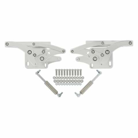 Fits 1967-1970 Mustang; Billet Hood Hinges-Polished - C7ZZ-16796-7-P muscle car