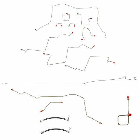 Complete Brake Line Kit for 01-02 Dodge Ram 2500 long bed stainless steel