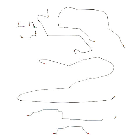 Fits 94-95 Ram 1500 2WD RWABS Reg / Long Drum Complete Brake Line Kit-CBK0235SS