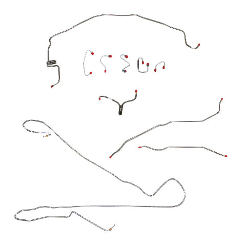 Complete Brake Line Kit for For 70 Camaro Power Disc non-Armored Prop Line stainless steel