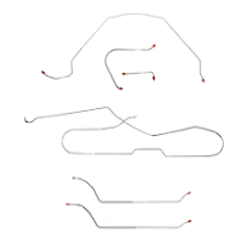 Fits 1964 Chevy Malibu Hardtop w/Manual Drum, Complete Brake Line Kit CBK0260SS