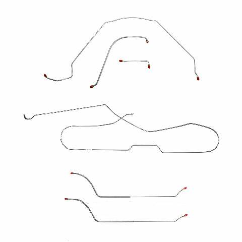 Fits 1964 Chevy Malibu Hardtop w/ Power Drum, Complete Brake Line Kit CBK0263SS