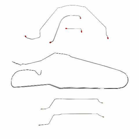 Brake Line for 1966 Chevy Malibu Convertible w/ Power Drum, Complete