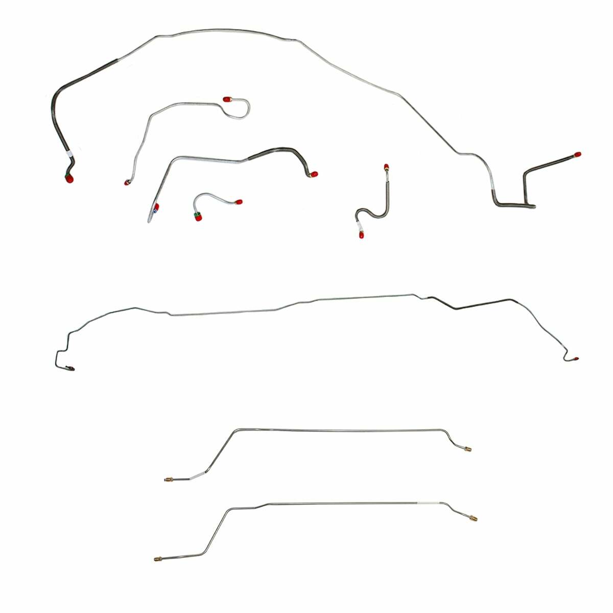 Brake Line for 1967 Chevy Malibu Convertible w/ Power Drum, Complete ABS drum brakes stainless steel