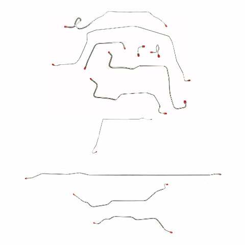 Replacement Line for 1971-1972 Chevy C10 / GM C1500, , Standard Brakes 2WD short bed