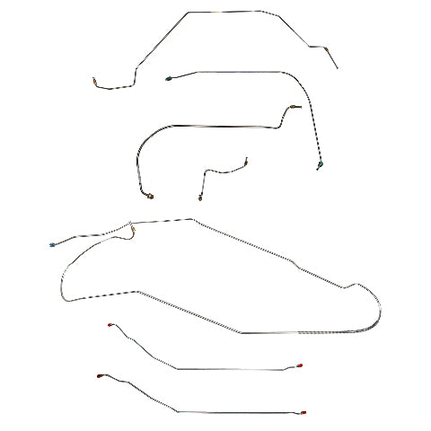 Pontiac w/ Hardtop Conversion Complete Brake Line Kit; Fine Lines-CBK0424SS
