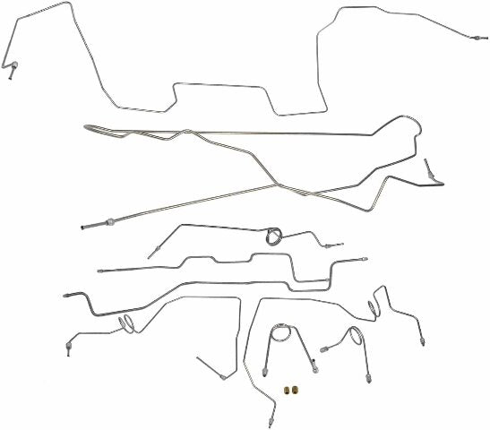 Buick, Pontiac, Oldsmobile w/ Hardtop Complete Brake Line Kit; CBK0469SS