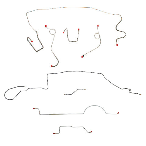 Mopar A Body Complete Brake Line Kit; Fine Lines-CBK0588SS