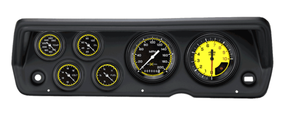 Classic Instruments AutoCross Yellow Series full-sweep CDDU70AXY101BL