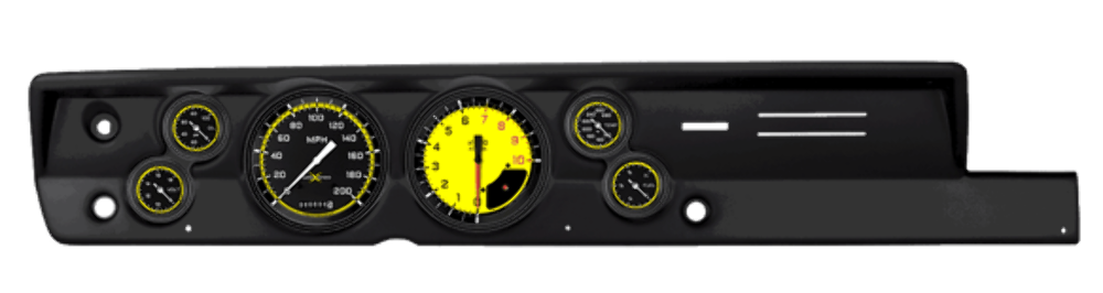 Classic Instruments AutoCross Yellow Series full-sweep CDPB67AXY151BL