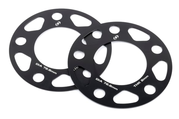 Spacers; 5x120 for 72.6mm CB for 2mm Thick D210-2032 BMW performance black aluminum