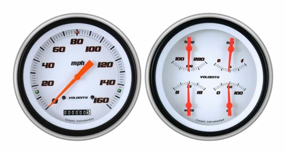 Velocity White 1951-52 Chevy Car Package LS Sending Unit CH51VSW52-LS dash gauge cluster