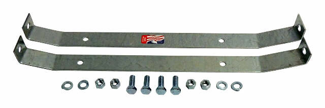 Jeep Vintage - Metal Silver Fuel Tank Strap Kit - CJGTSE1