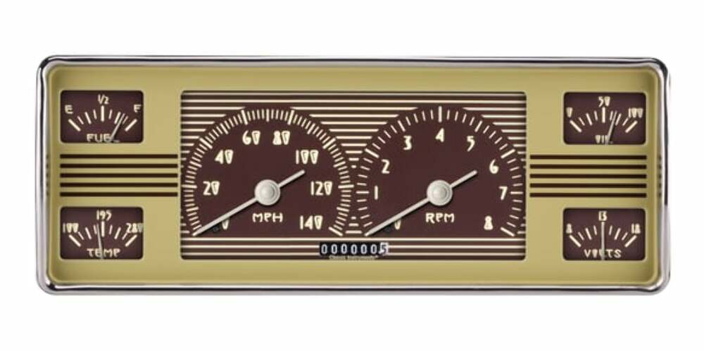 Classic Instruments analog dash gauge set for Ford black