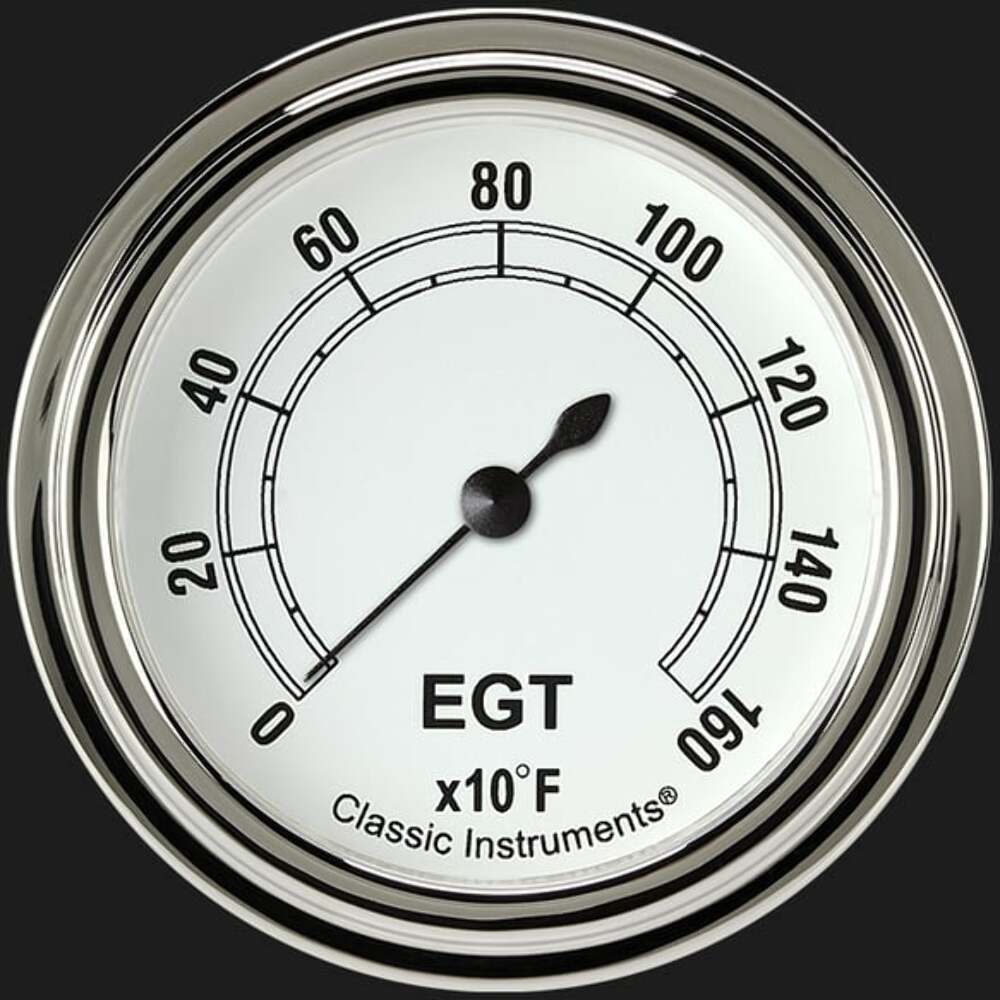 t Classic White 2 5/8" Exhaust Gas Temp. Gauge CW398SLF Classic Instruments
