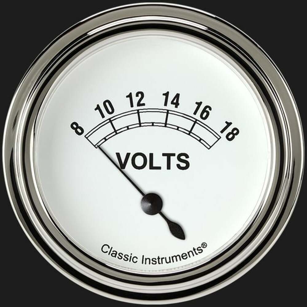 Classic Instruments White 2 5/8" Volt Gauge CW230SLF