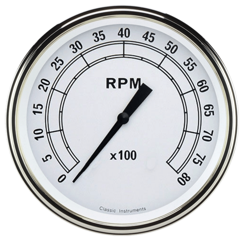 Classic Instruments White 4 5/8" Tachometer CW71SLF