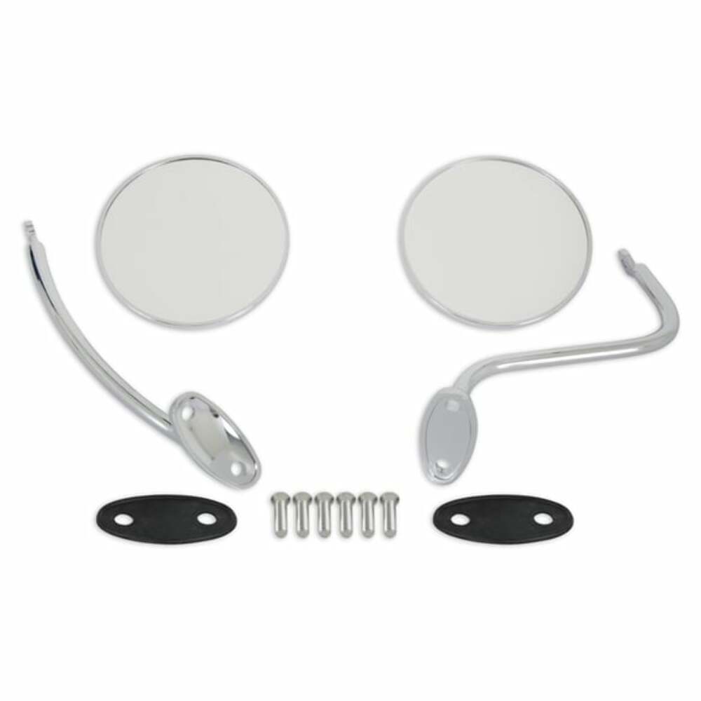 Fits 1947-55 Sedan Delivery Truck Mirror Set Chrome/Stain Round/Smooth COMS1RS-2