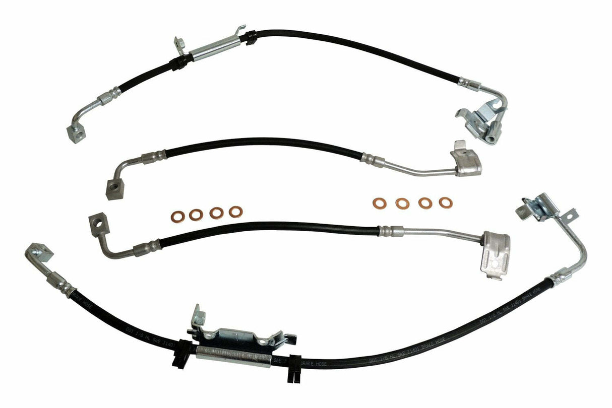 Jeep Steel Black Brake Hose Kit - BHK2