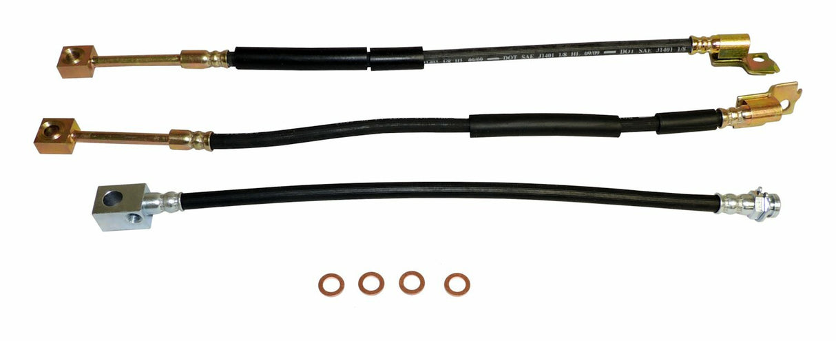 Jeep Steel Black Brake Hose Kit - BHK4