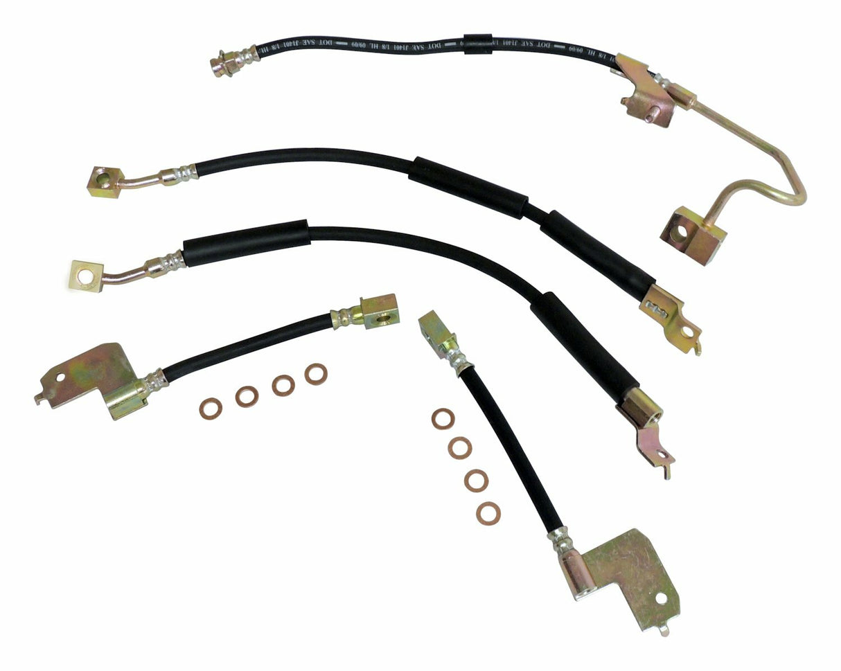 Jeep Steel Black Brake Hose Kit - BHK7