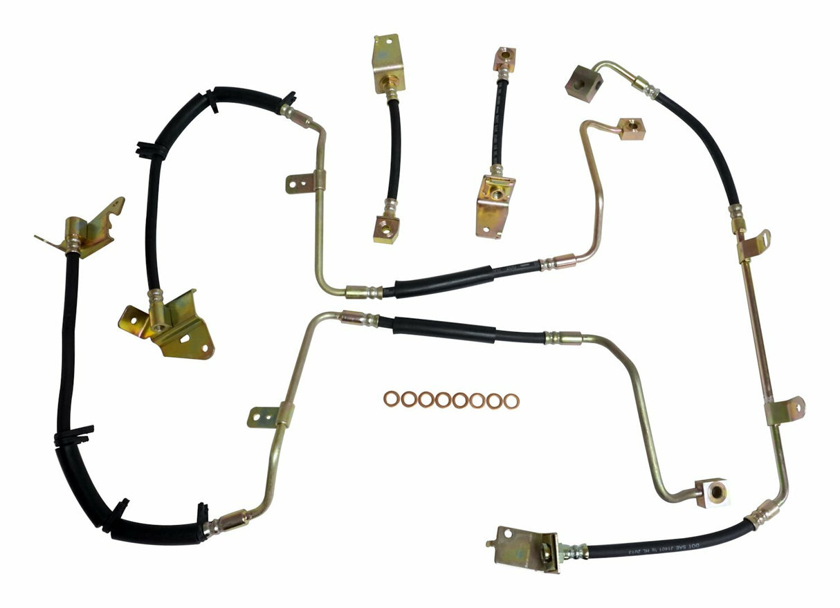 Jeep Steel Black Brake Hose Kit - BHK8