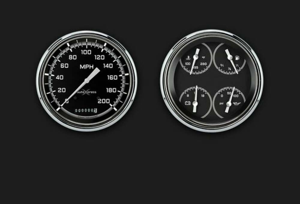 1947-53 AutoCross Gray Truck Package CT47AXG52 for 1947-1953 dash gauge cluster