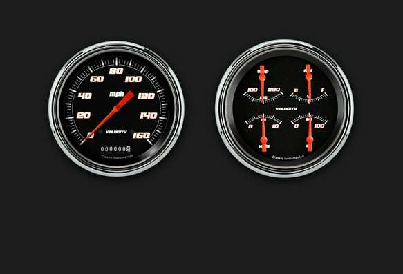 1947-53 Velocity Black Truck Package CT47VSB52 for 1947-1953 dash gauge cluster