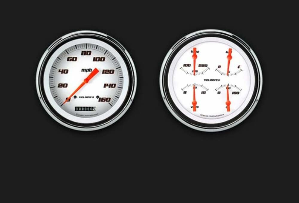 1947-53 Velocity White Truck Package CT47VSW52 for 1947-1953 dash gauge cluster