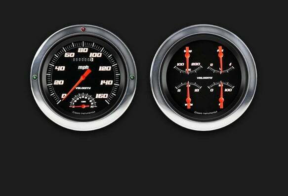 Velocity Series Black 1954-55 Chevy Truck Package w/ Speedtachular CT54VSB62 dash gauge cluster