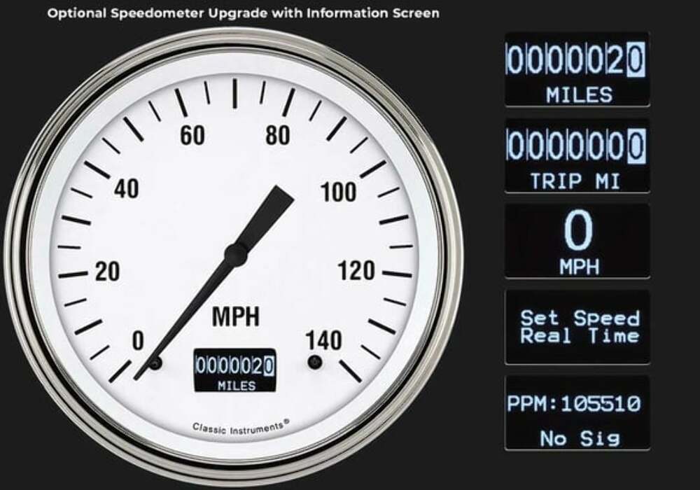 White Hot 1954-55 Chevy Truck Package CT54WH52 dash gauge cluster