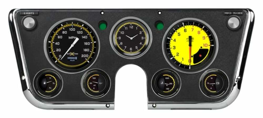 1967-72 Chevy C10 Pickup AutoCross Yellow Instrument Clusters CT67DAXY