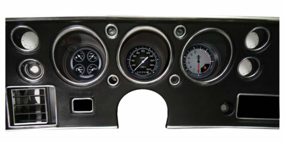 AutoCross Gray 1970-72 Chevelle SS Package CV70AXG for 1970-1972 Chevelle dash gauge cluster
