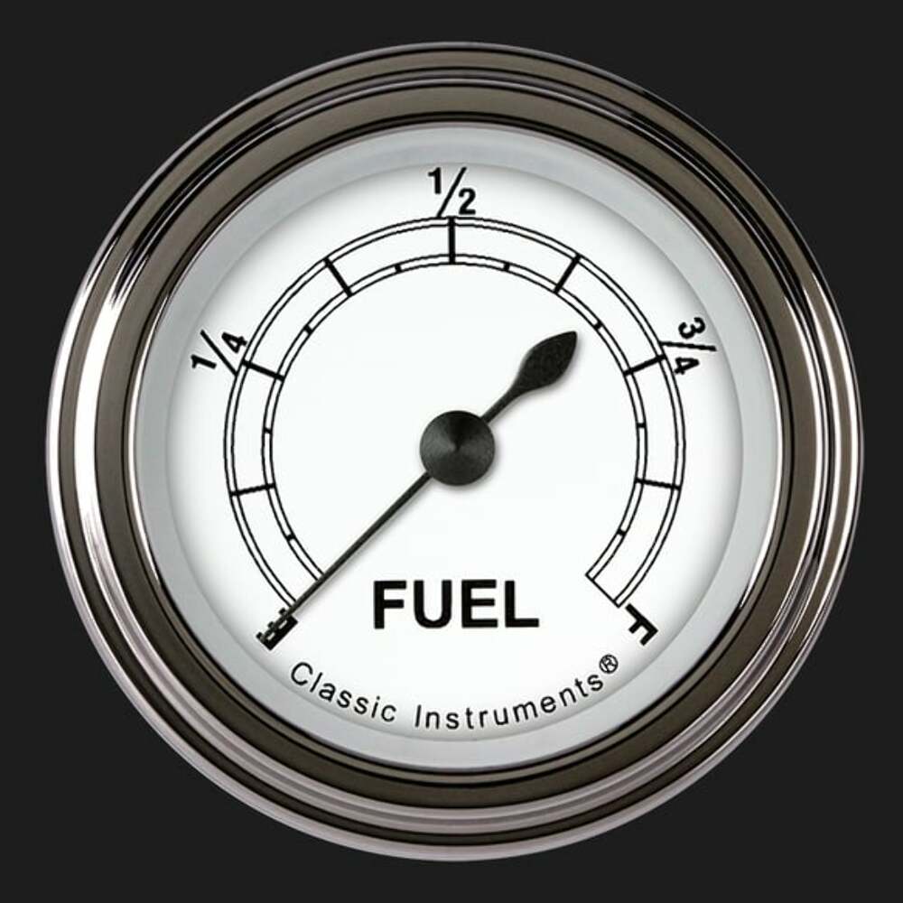Classic Instruments White 2 1/8" Fuel Gauge CW109SLF