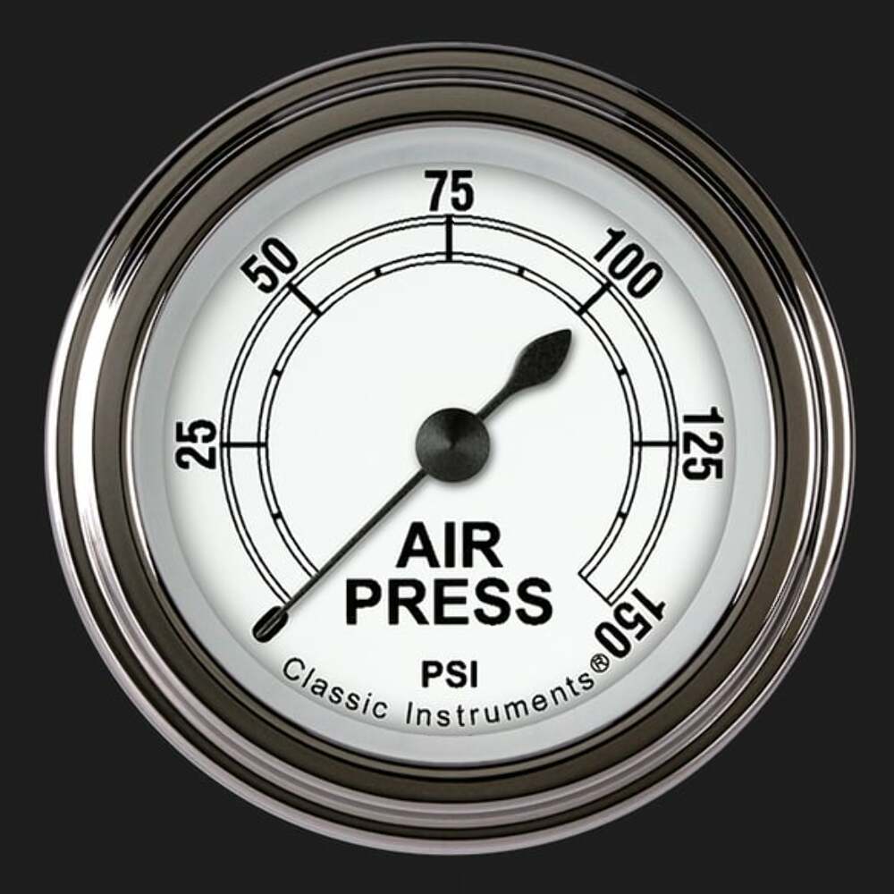 White 2 1/8" Air Pressure Gauge CW118SLF