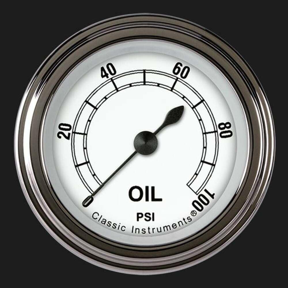 White 2 1/8" Oil Pressure Gauge CW181SLF