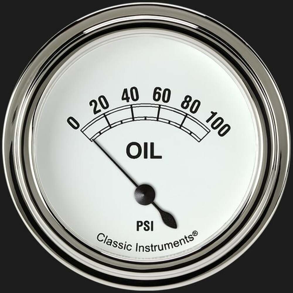 White 2 5/8" Oil Pressure Gauge CW281SLF