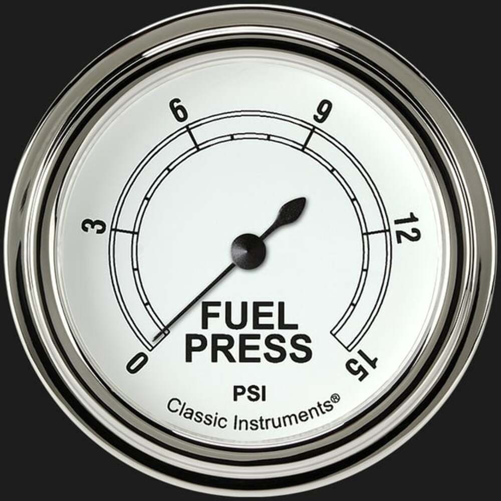 White 2 5/8" Fuel Pressure Gauge, 15 psi CW345SLF