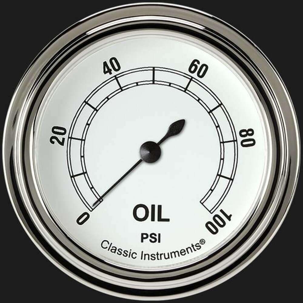White 2 5/8" Oil Pressure Gauge CW381SLF