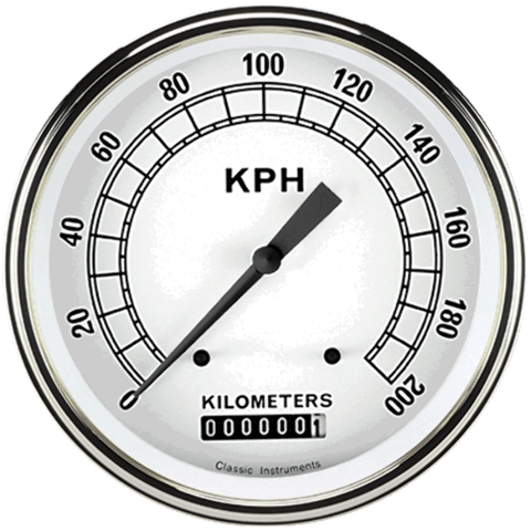Classic White 4 5/8" Speedometer CW58SLF