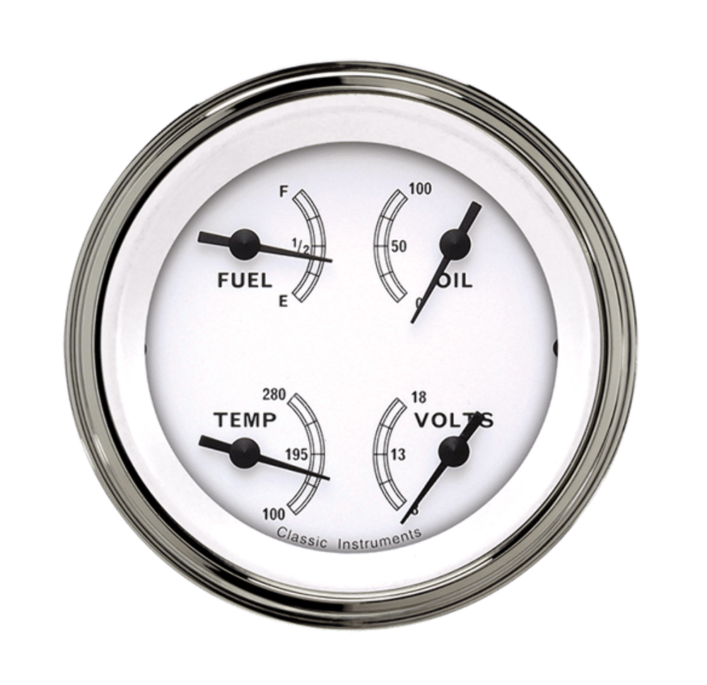 Classic Instruments White 3 3/8" Quad CW76SLF