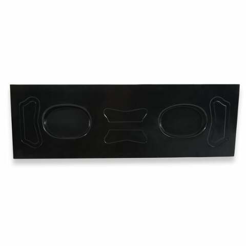1971-1973 Ford Mustang Fastback package tray with 6x9 speaker pods factory style black ABS plastic D1ZZ-6346656-SP Scott Drake