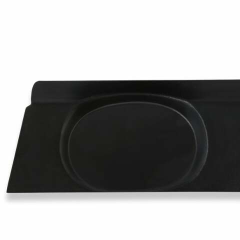 1971-1973 Ford Mustang Coupe package tray with 6x9 speaker pods factory style black ABS plastic D1ZZ-6546656-SP Scott Drake