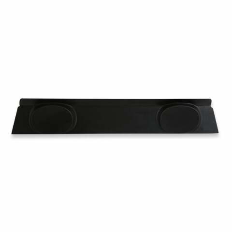1971-1973 Ford Mustang Coupe package tray with 6x9 speaker pods factory style black ABS plastic D1ZZ-6546656-SP Scott Drake