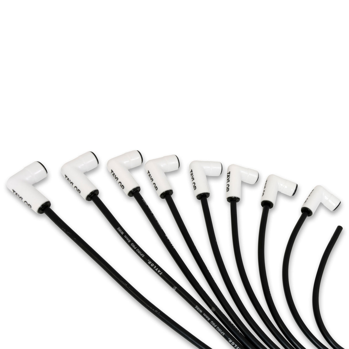 Spark Plug Wire Set Universal 8mm Silicone Spiro Pro 90? 350 ohm/ft Black 75051