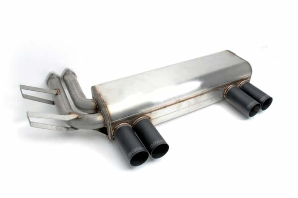 Free Flow Axle-Back Exhaust - 2001-2006 BMW M3 - D660-4604 BMW performance black stainless steel
