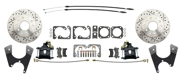 disc brake conversion kit for Chevy Chevelle stainless steel steel black disc brake x-10-12-bolt-disc-brake-w-e-brake-slotted-black-dbk1012lxb MBM