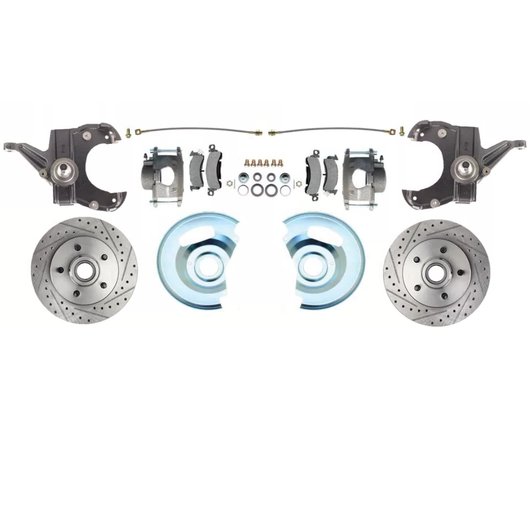 disc brake conversion kit for 1963-1970 Chevy 2.5 inch disc brake drum brake fits-63-70-c-10-6-lug-d-s-rotor-2-5drop-disc-conversion-wheel-kit-dbk6370dlx-a MBM
